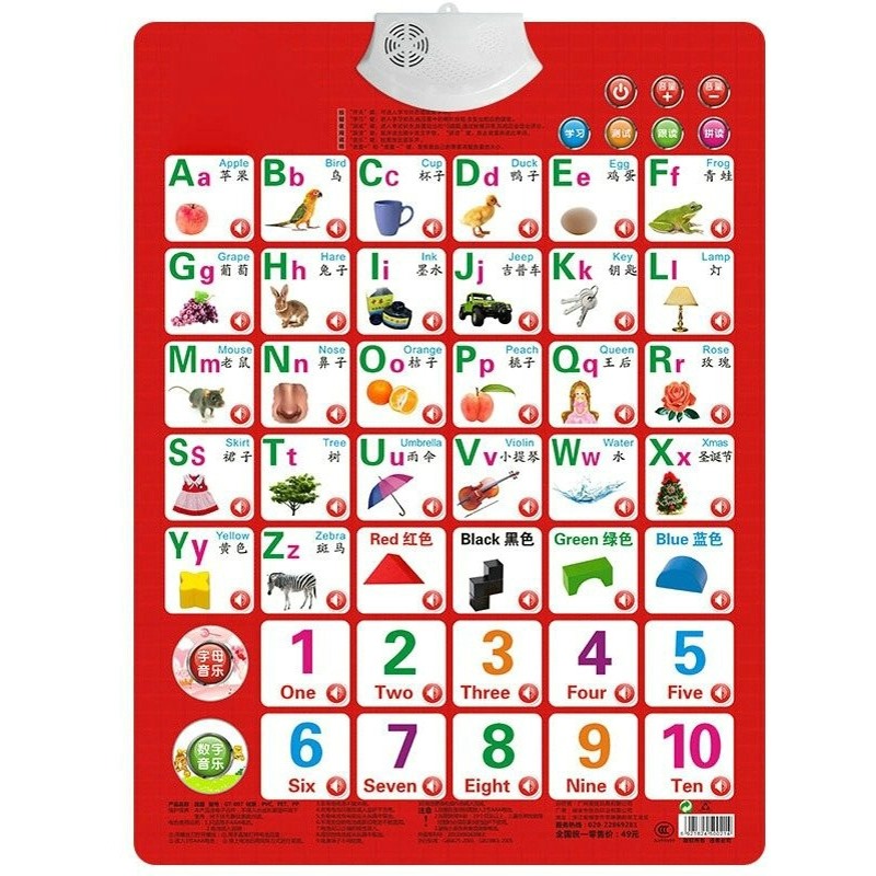 Kids Education Charts - Apprendre les chiffres Alphabet carte livre