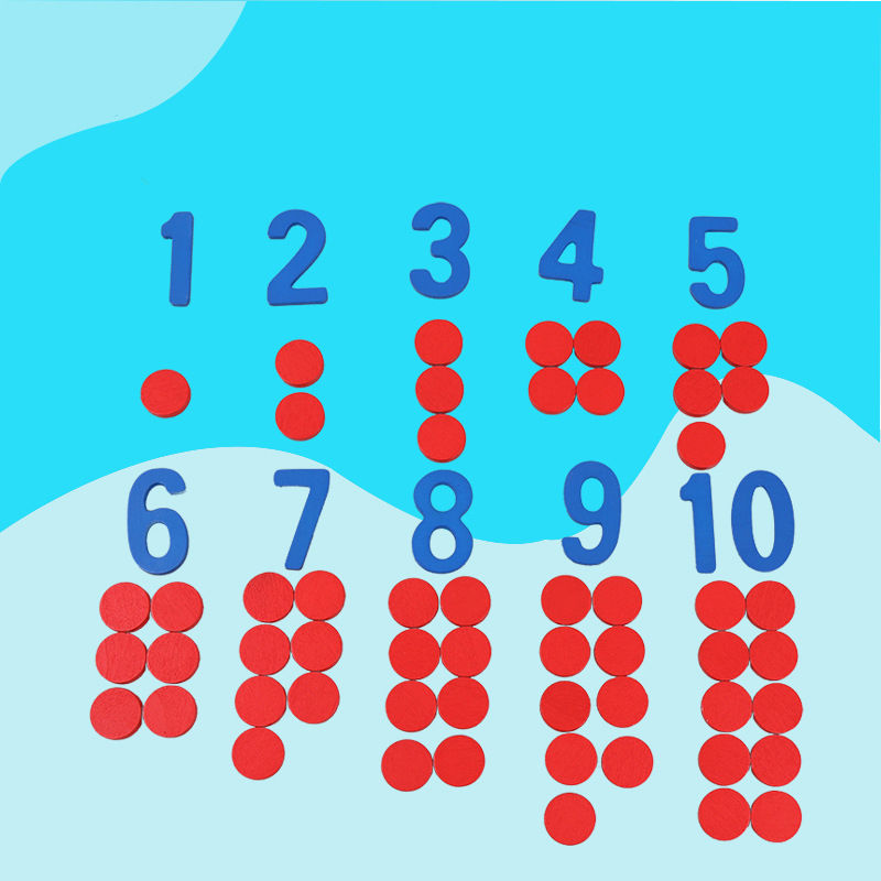 Math Manipulative Set - Cartes cognitives Montessori en bois pour