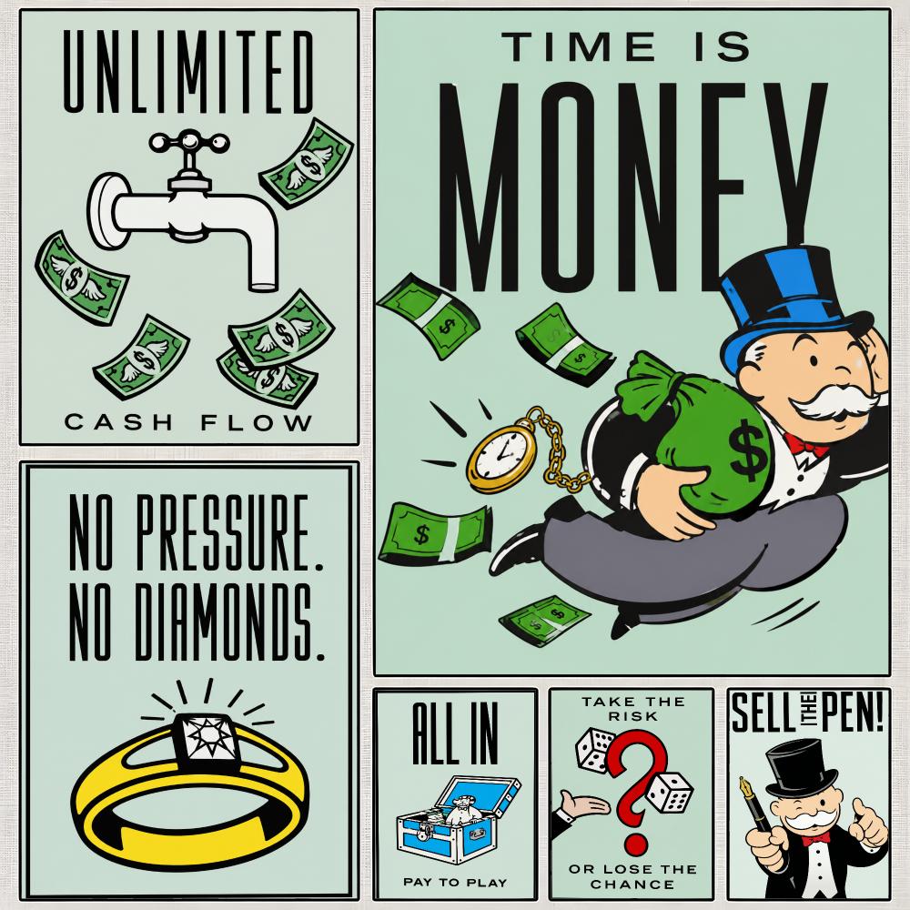 Hasbro Game Monopoly - Affiche murale classique du jeu Monopoly