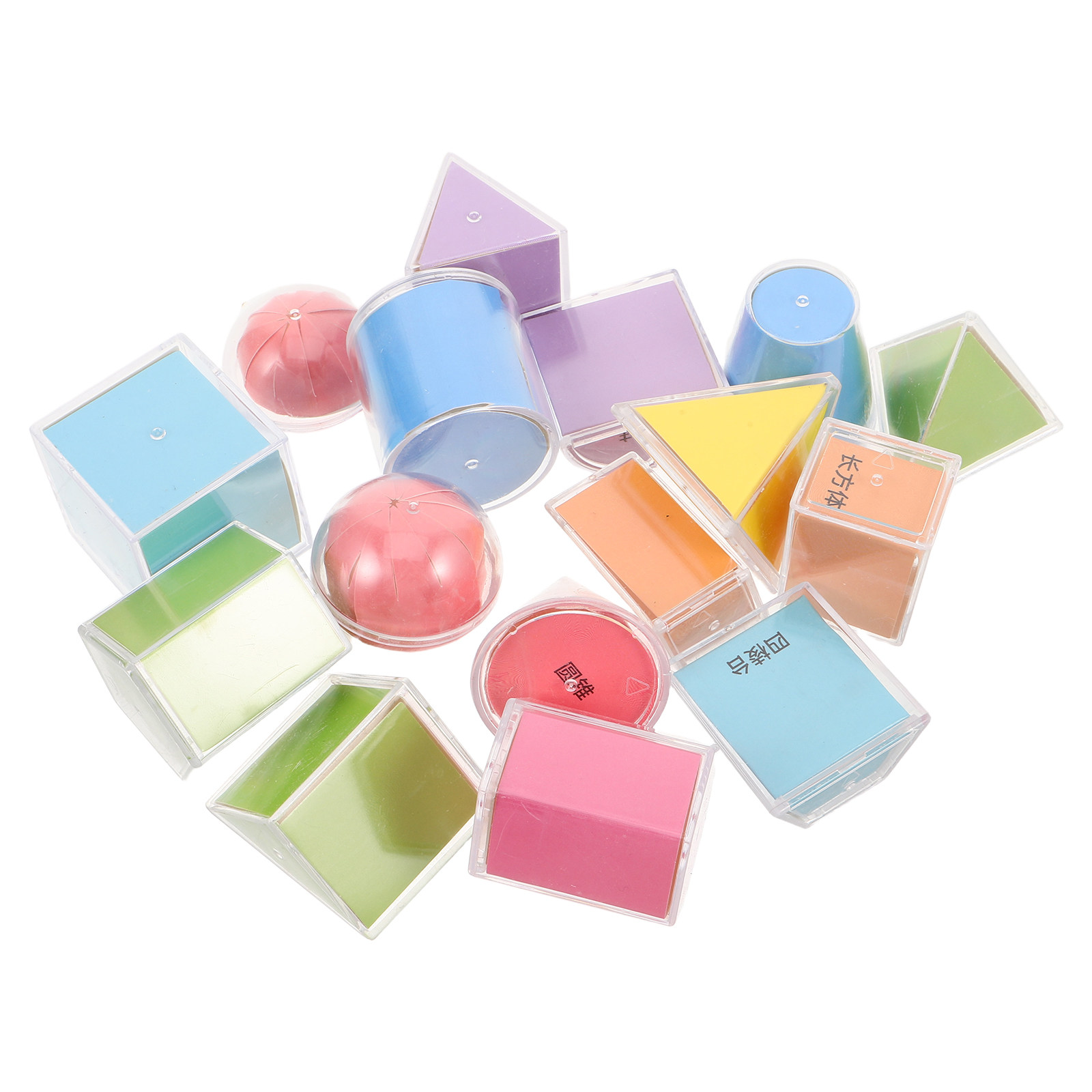 Math Manipulative Set - Lot de 16 blocs géométriques pliables