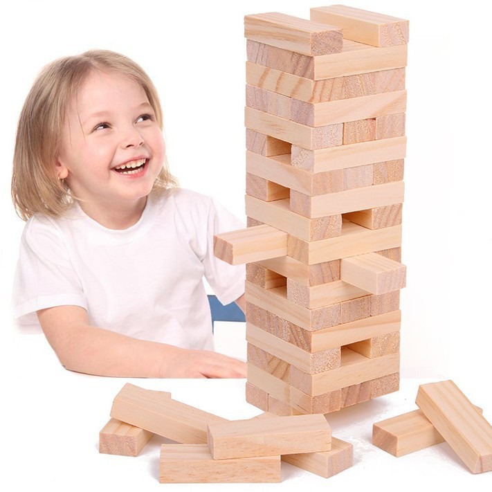 Kids Education Login - Blocs de construction en bois naturel
