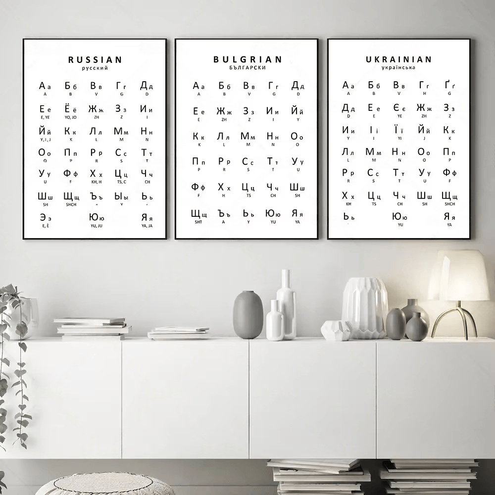 Kids Education Charts - 1PC Affiche de l'Alphabet Russe, Ukrainien