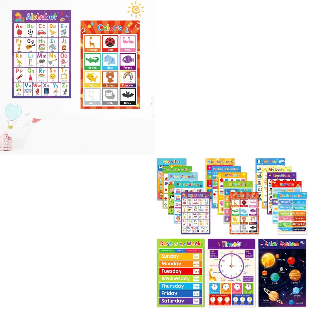 Affiches colorées d'apprentiss - Kids Education Charts avis et prix