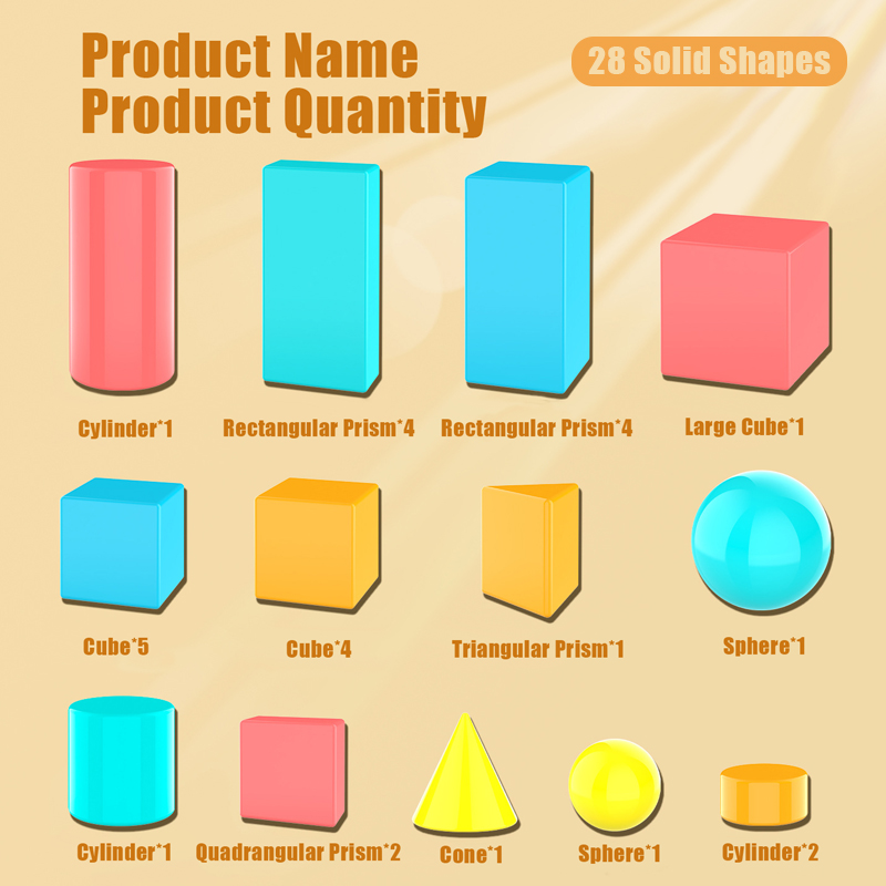 28/36 pièces formes 3D solides - Math Manipulative Set avis et prix